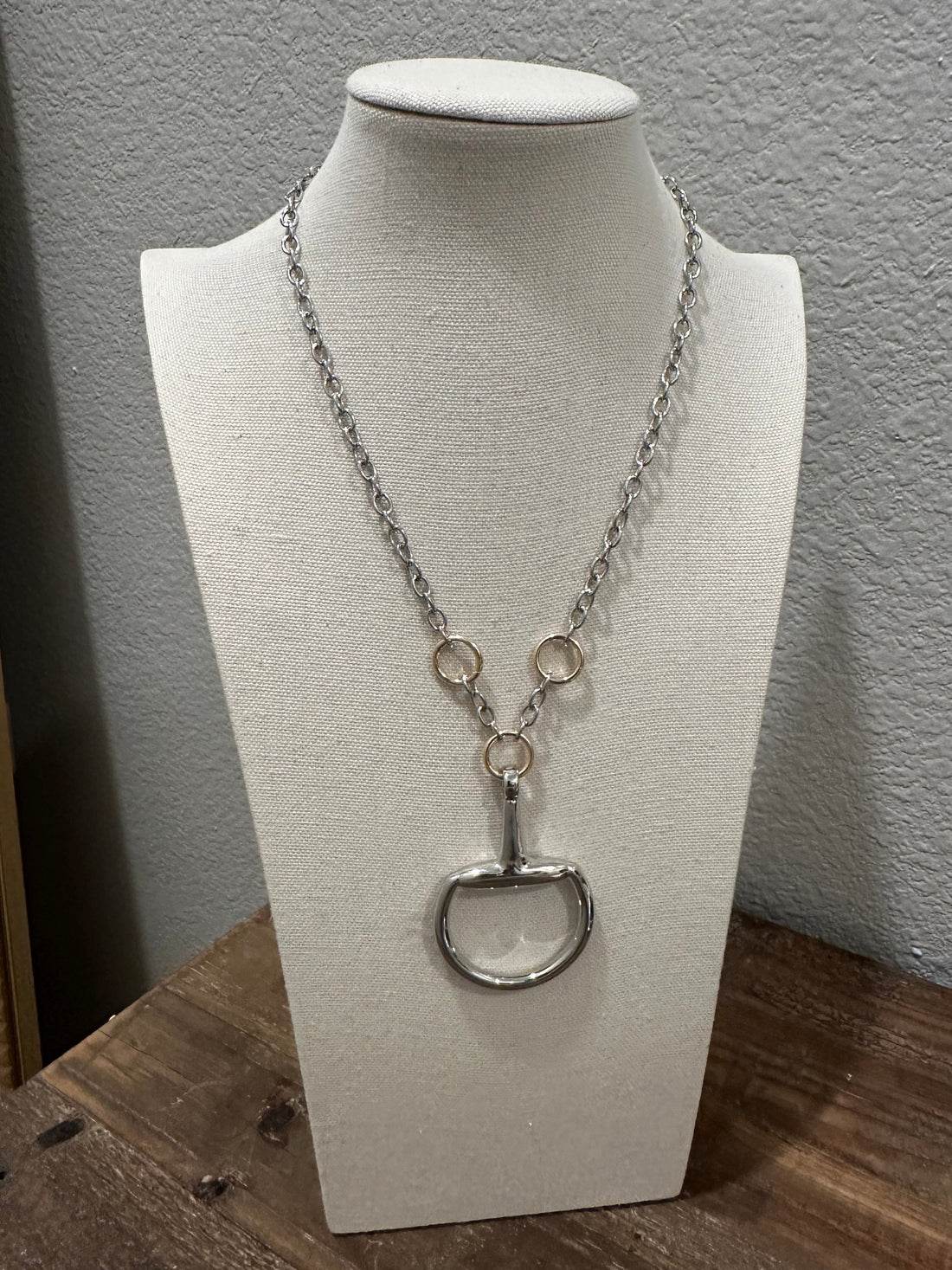Silver Saddle Bit Necklace