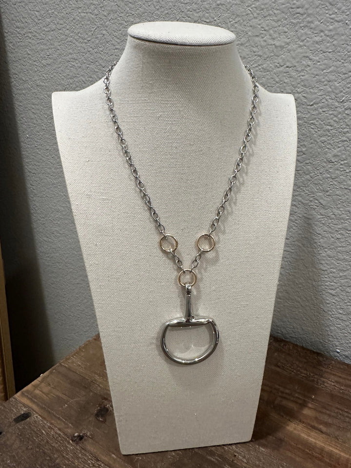 Silver Saddle Bit Necklace