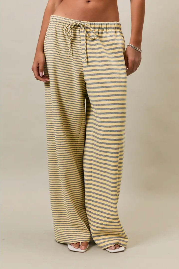Stripe Yellow- Grey Pants