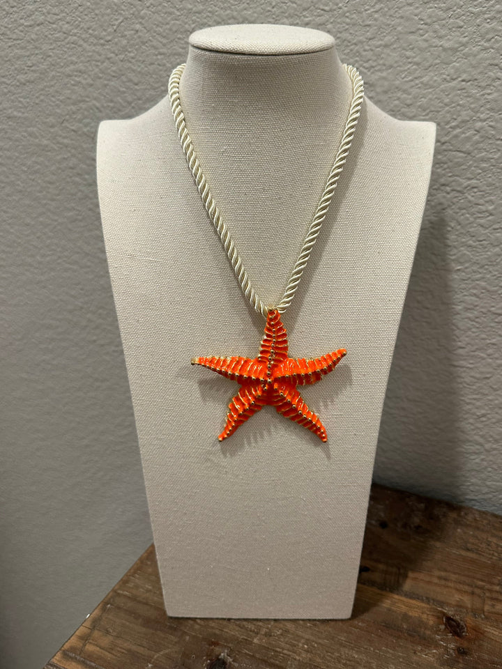Orange Crush Starfish Necklace