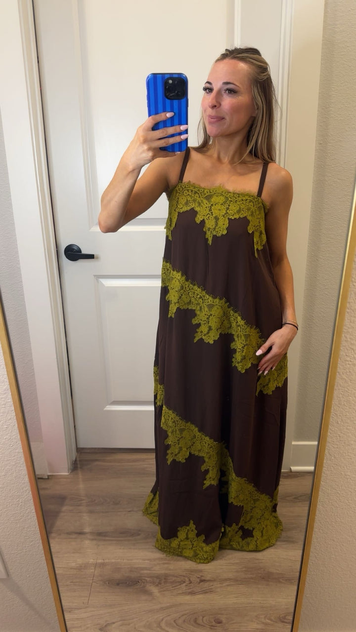 Olive & Mocha Maxi Dress