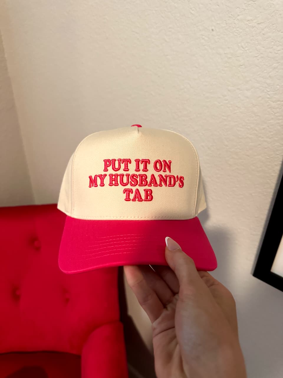 Put it on my husbands tab